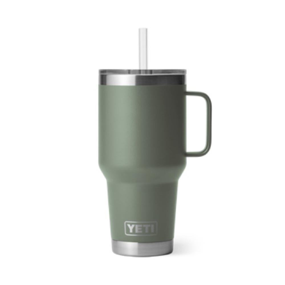 YETI Olive Green 35oz Rambler Travel Mug with Handle - Picture 7 of 8